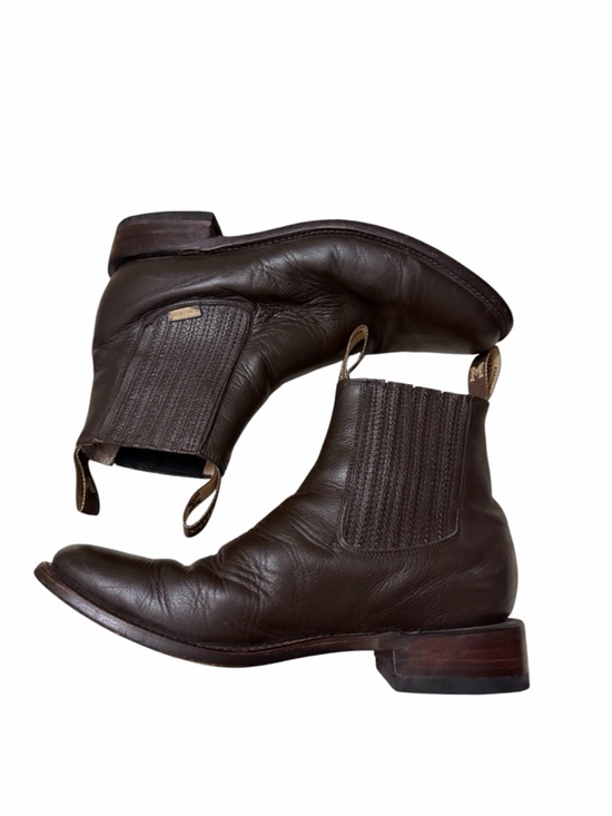 El malcreado Men\'s Brown Leather Chelsea Boots with Pull Tabs, pre-owned, sz9
